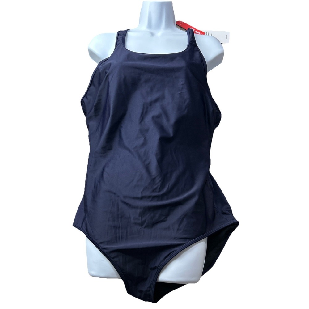 Baleaf Womens One Piece Swimsuit Dark Navy Blue Sporty Racerback Size 42 NEW